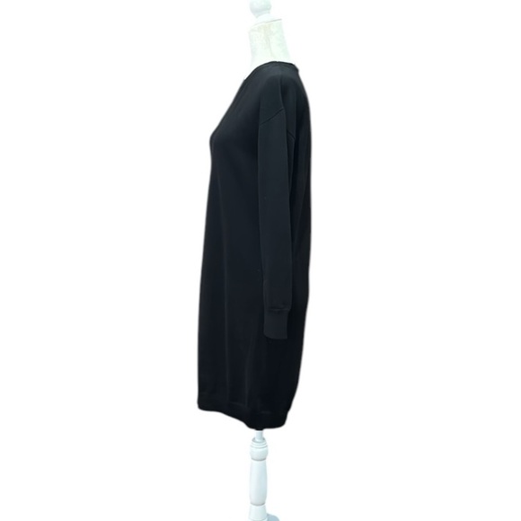 Vince Long Sleeve Cotton Crew Neck Ribbed Detail Black Sweater Dress Size XS - Picture 5 of 10